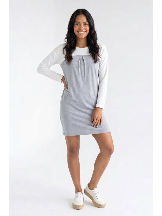 FIGL FIGL Φόρεμα καθημερινό M1359 Γκρι Straight Fit