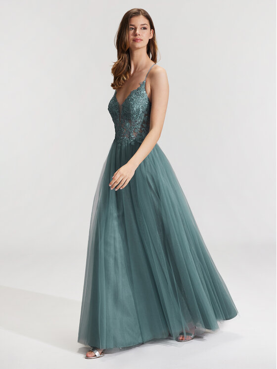 Hey Kyla Hey Kyla Rochie de seară 5AG017HK Verde Regular Fit