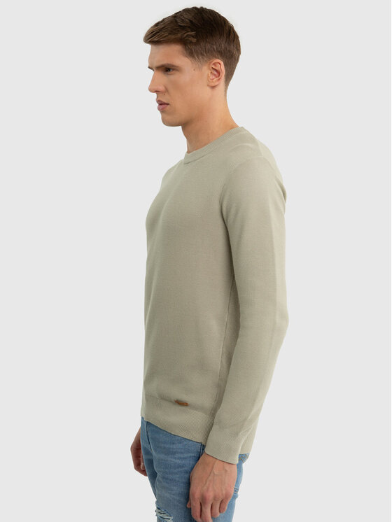 BIG STAR BIG STAR Sweter RAIDAT_300_160 Zielony Basic Fit
