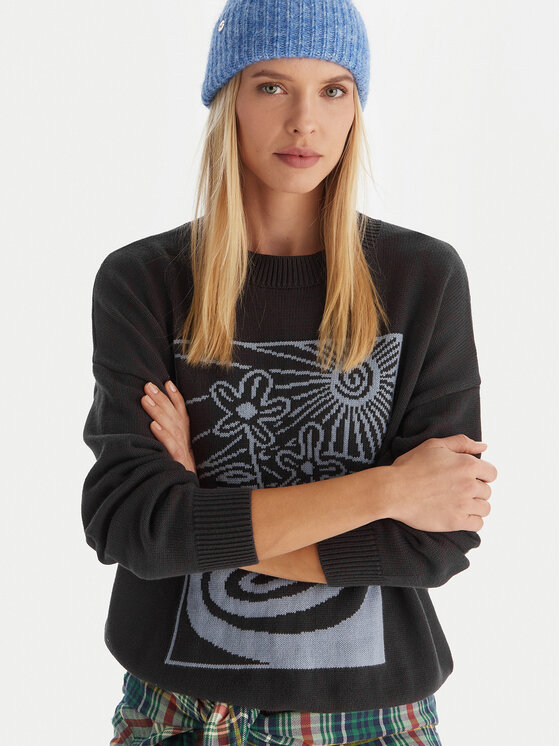 Quiksilver Quiksilver Sveter Barnwell EQWSW03026 Sivá Regular Fit