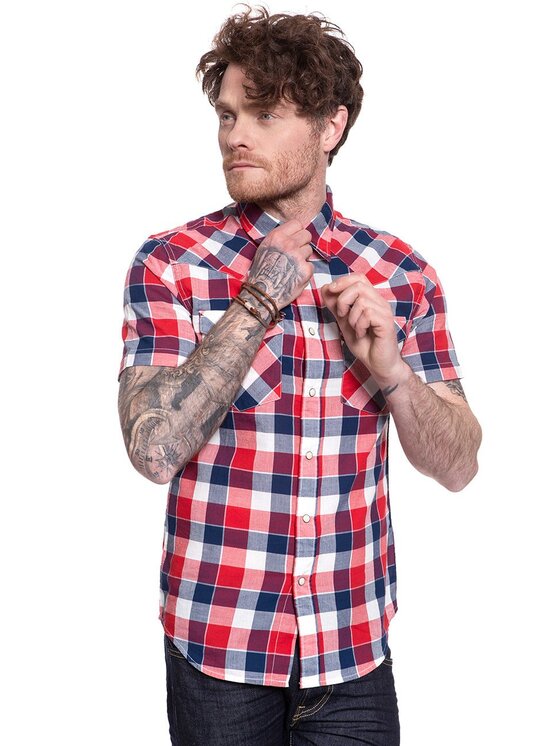 Lee Lee Koszula SS WESTERN Biały Slim Fit