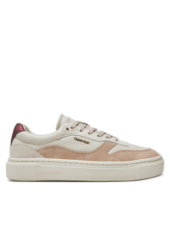 Calvin Klein Sneakersy Cupsole Lace Up W/Ml Mix M HW0HW02114 Béžová