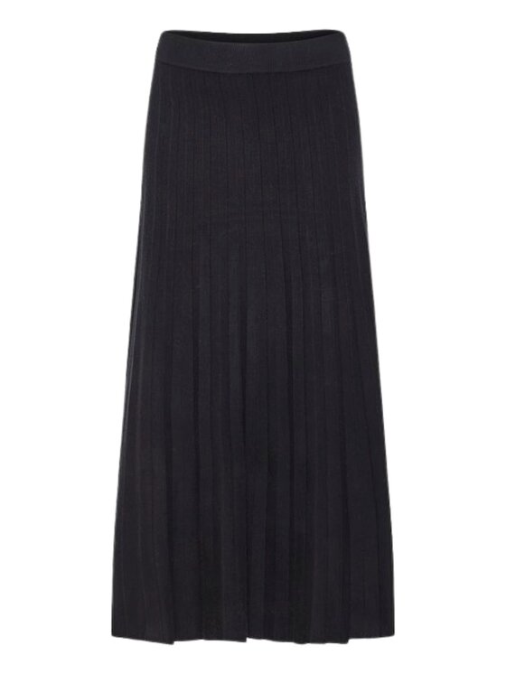 b.young b.young Φούστα maxi Gonna lana donna bymarlin plisse skirt Μαύρο Regular Fit