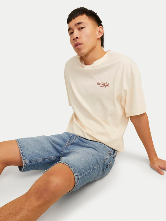 Jack & Jones Jack & Jones Pantaloni scurți de blugi Chris Cooper 12252858 Albastru Relaxed Fit