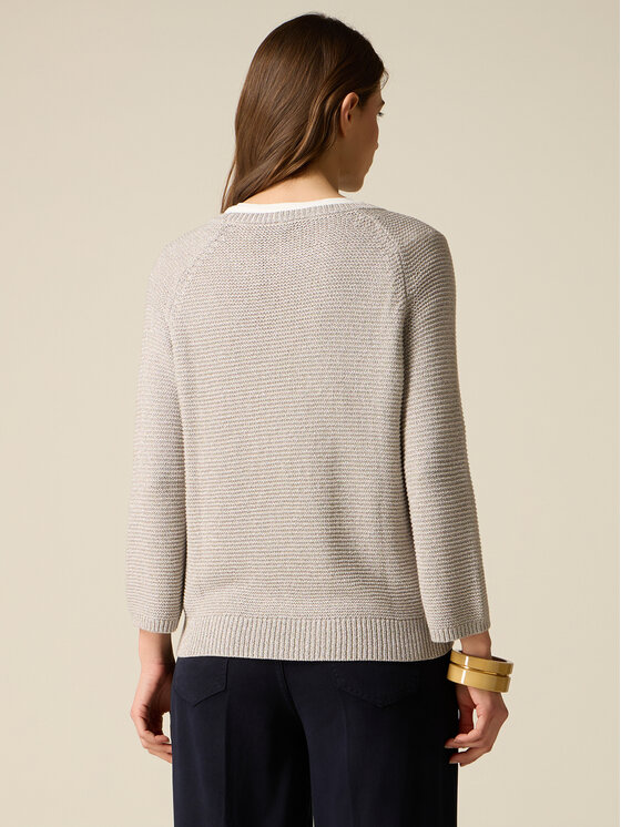 Oltre Oltre Sweter M036J005338N013 Srebrny Regular Fit