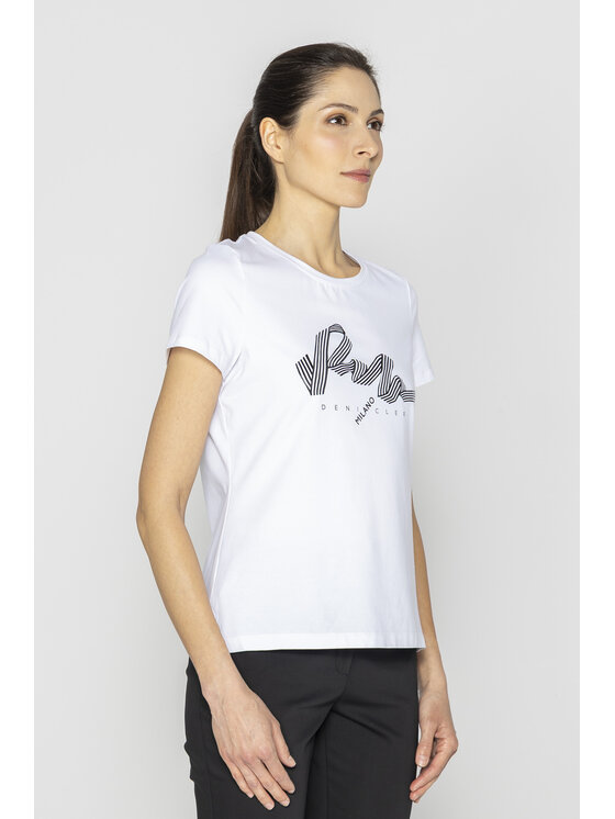 Deni Cler Milano Deni Cler Milano T-Shirt T-DC-T212-E2-10-10-1 Biały Regular Fit