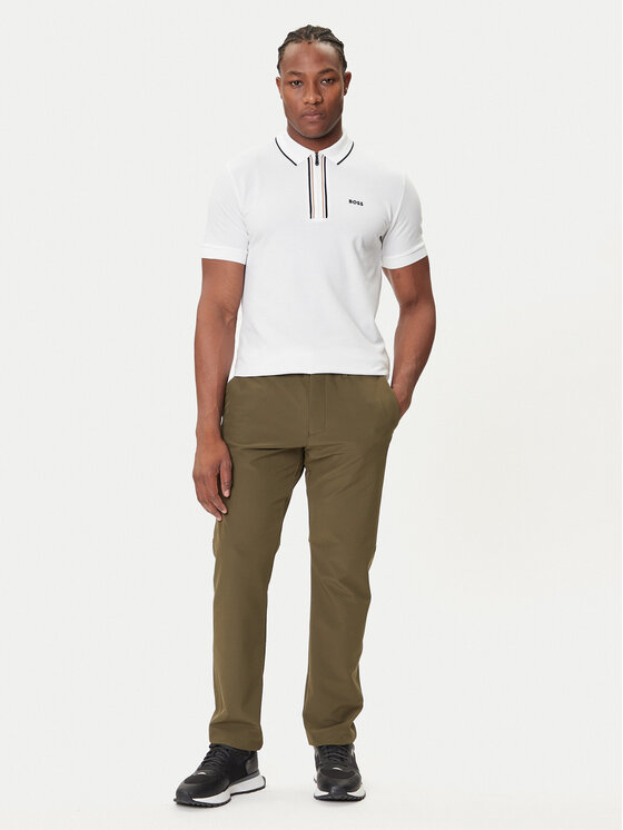 BOSS BOSS Polo majica Philix 50544450 Bela Slim Fit