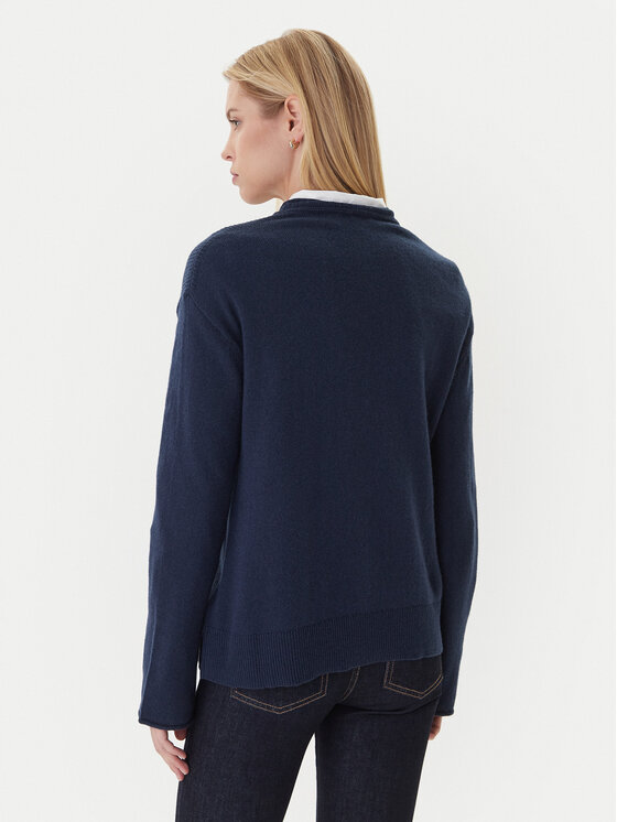 Tommy Hilfiger Tommy Hilfiger Sweter WW0WW46438 Granatowy Regular Fit