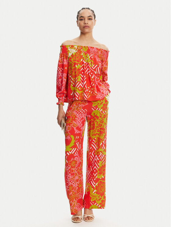 Gaudi Gaudi Pantaloni di tessuto 511BD25026 Arancione Relaxed Fit