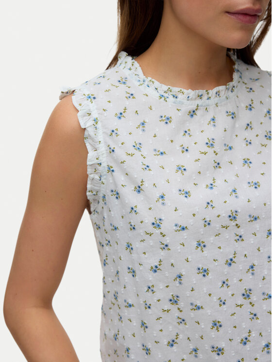 Vero Moda Vero Moda Top Trine 10342734 Biały Regular Fit