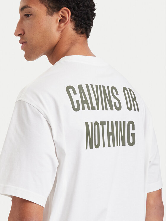 Calvin Klein Jeans Calvin Klein Jeans Majica Calvins Or Nothing LV04RH825G Bela Regular Fit