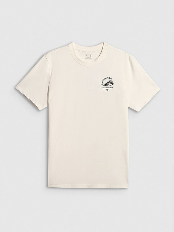 4F 4F T-Shirt CATCH THE WAVE Λευκό Relaxed Fit
