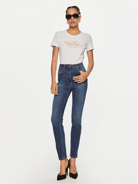 Gaudi Gaudi T-Shirt 421BD64034 Biały Regular Fit