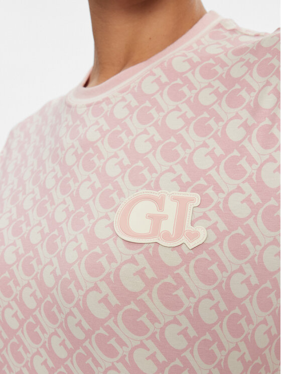 Guess Guess T-Shirt Logomania Crop Tee V4RI03 J1314 Rosa Cropped Fit