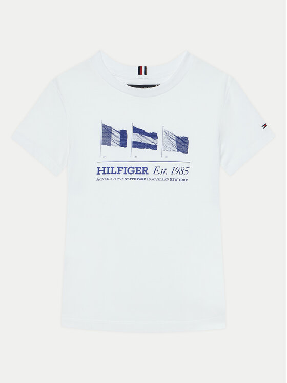 Chłopięcy T-Shirt Tommy Hilfiger, Rozmiar 7, Biały, KB0KB09350 M