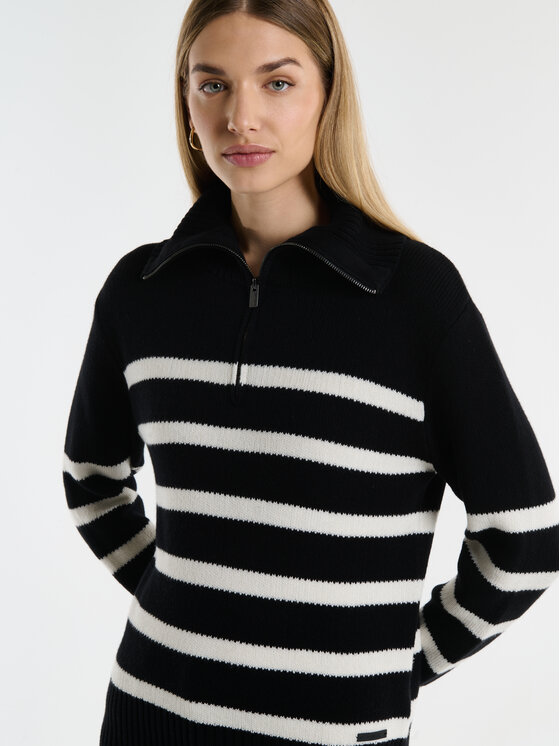BIG STAR BIG STAR Sweter STRIPALIA Czarny Comfort Fit