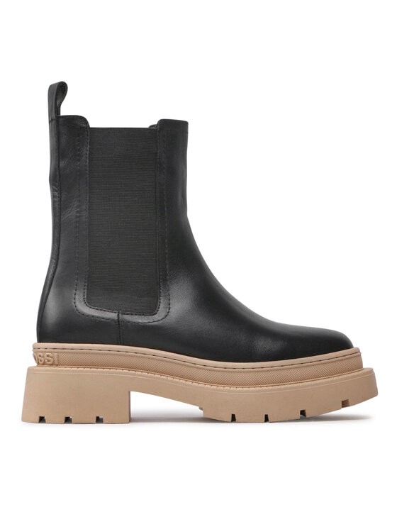 Gino Rossi Členková obuv s elastickým prvkom 222FW103 Čierna