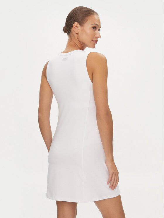 DKNY Sport DKNY Sport Poletna obleka DP2D4754 Bela Slim Fit