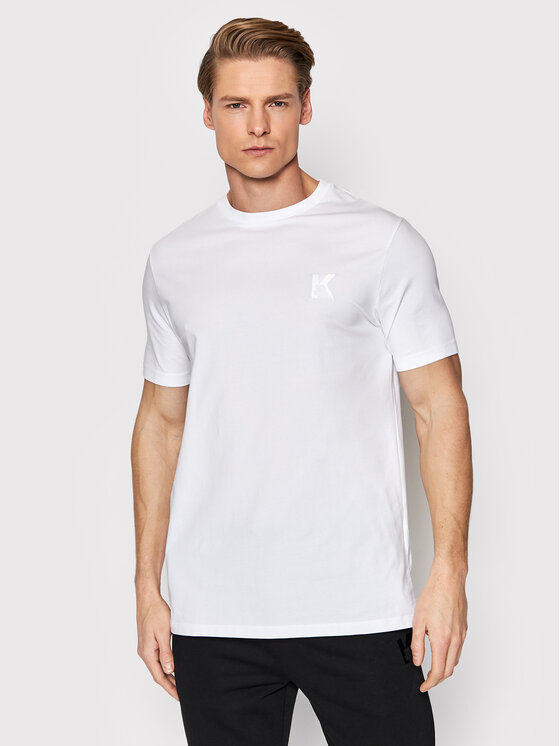 KARL LAGERFELD Tricou Crewneck 755890 500221 Alb Regular Fit