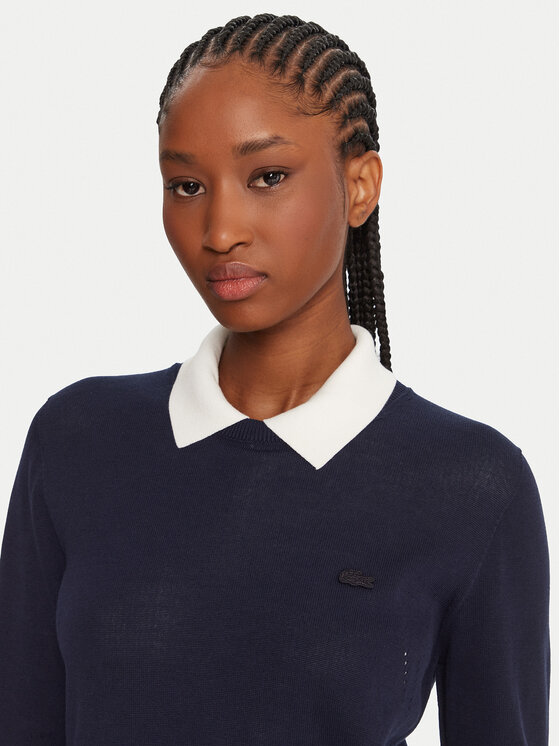 Lacoste Lacoste Sweter AF4145 Granatowy Regular Fit