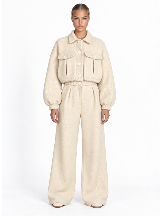 Love Saints Love Saints Komplet bluzka i spodnie L26WF-KA-K12 Beżowy Oversize