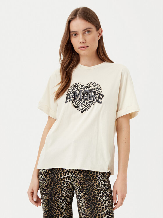 ONLY ONLY Póló Lucy 15339887 Bézs Loose Fit