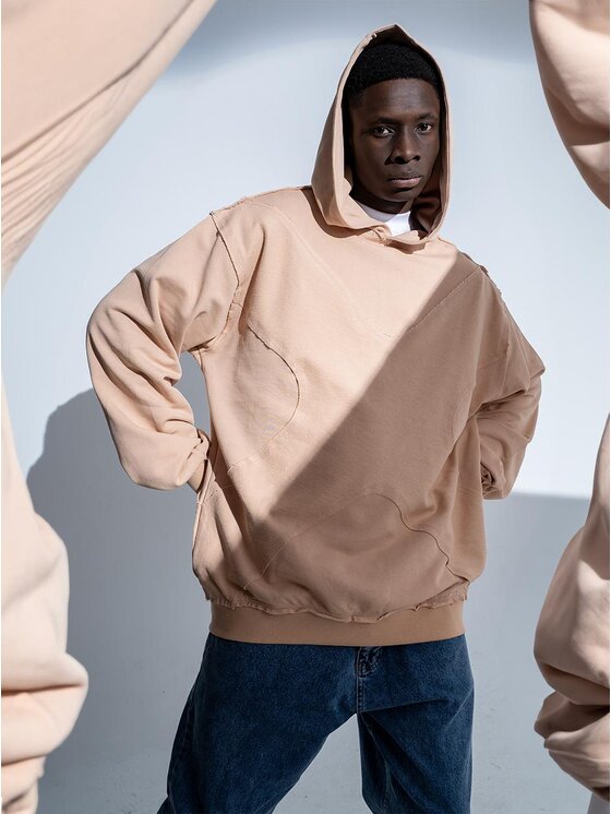 Point X Point X Bluza Bluza Z Kapturem Oversize Męska Beżowa Point X Central X M Beżowy Oversize