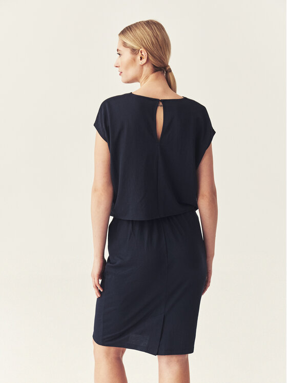 TATUUM TATUUM Sukienka dzianinowa ARMOR Granatowy V-Neck Fit