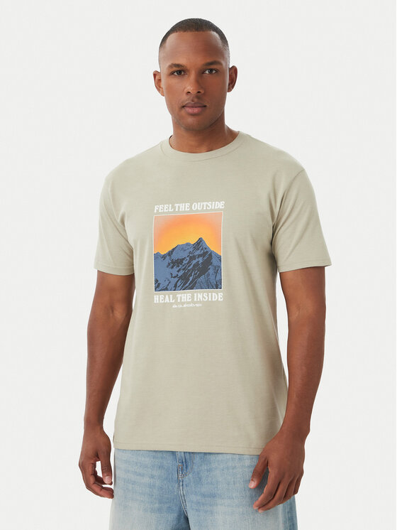 Quiksilver Tricou Feel The Outside EQYZT08004 Bej Regular Fit