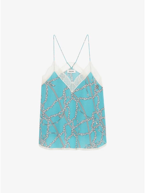 Zadig&Voltaire Zadig&Voltaire Bluzka WWCR245AQU Błękitny Modern Fit