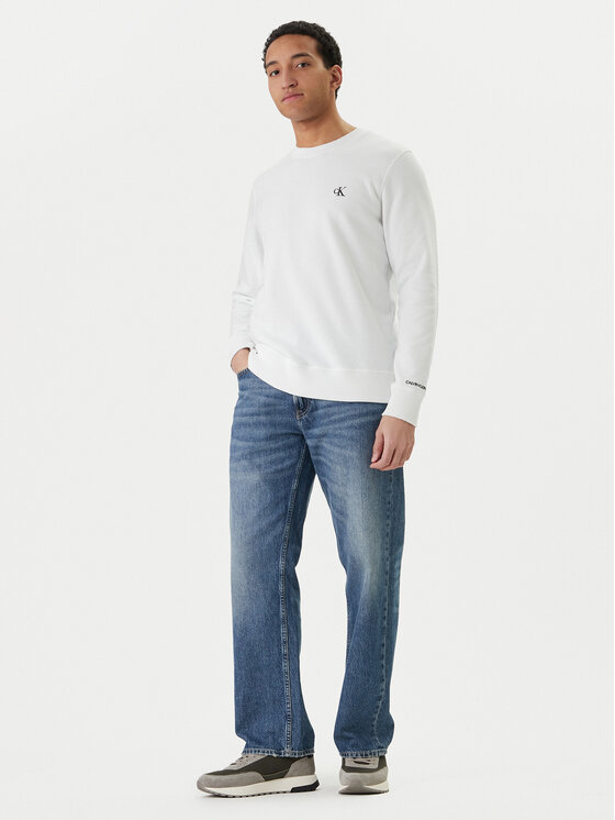 Calvin Klein Jeans Calvin Klein Jeans Суитшърт Embroidered Logo J30J314536 Бял Regular Fit