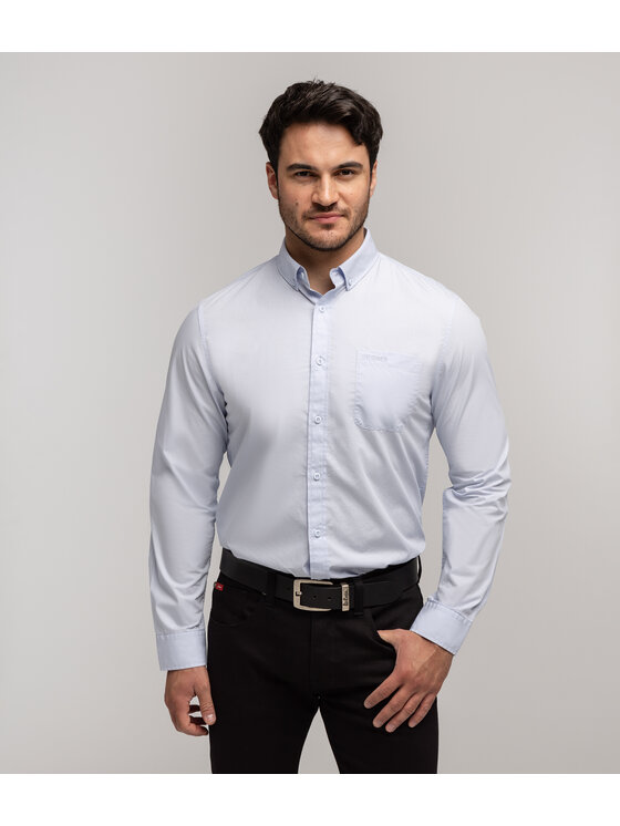 Lee Cooper Lee Cooper Koszula LLOYD OXFORD Niebieski Comfort Fit