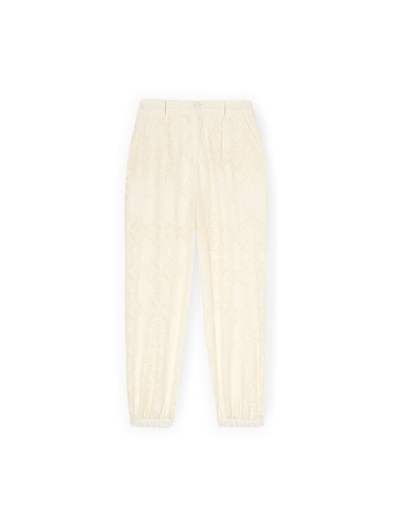 Motivi Motivi Pantaloni di tessuto P05MQ004856N011 Bianco Baggy Fit