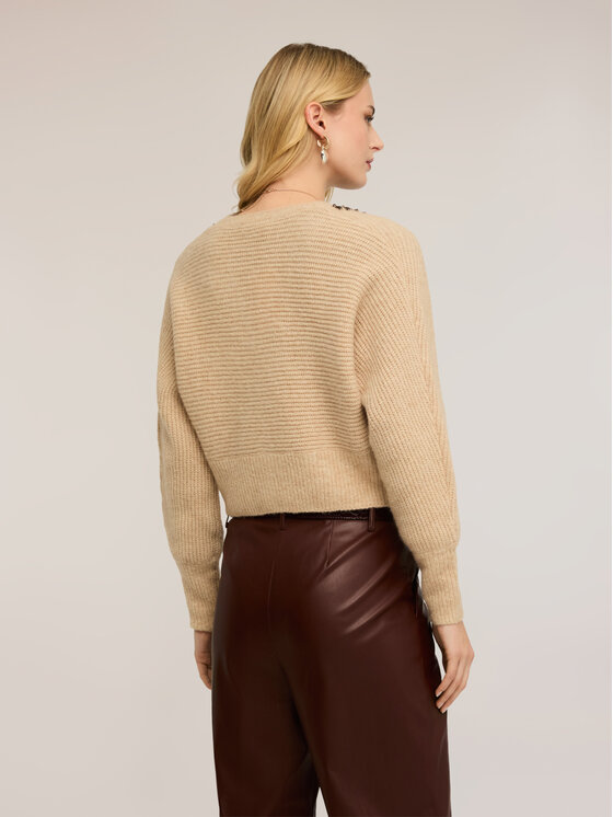 Motivi Motivi Cardigan M000W003667N002 Écru Regular Fit