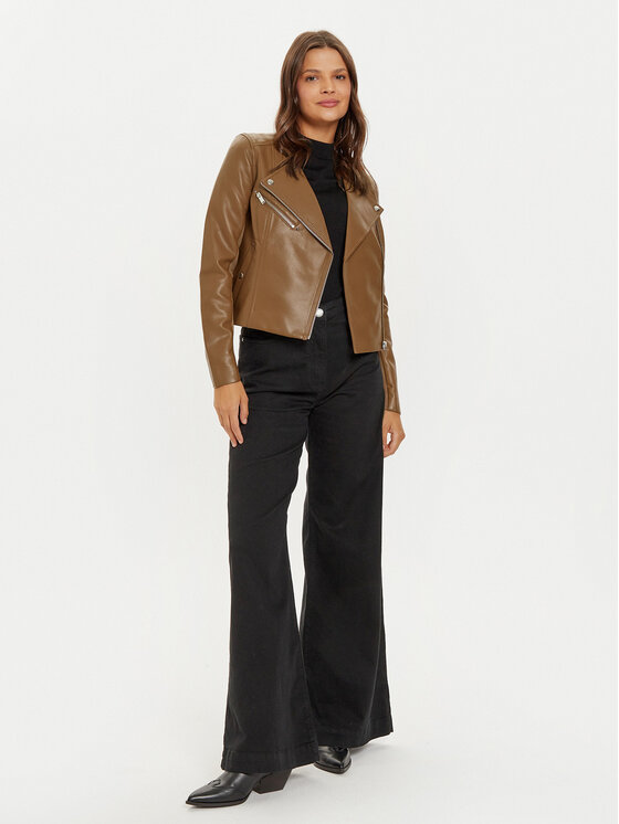 Vero Moda Vero Moda Bunda z imitácie kože Riley 10302441 Hnedá Slim Fit