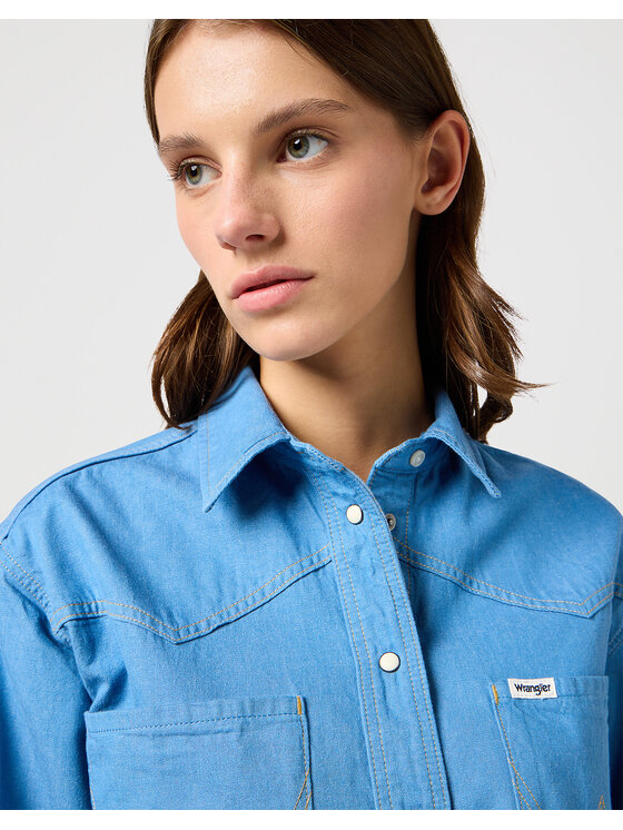 Wrangler Wrangler Camicia Cut Off Shirt Blu Regular Fit