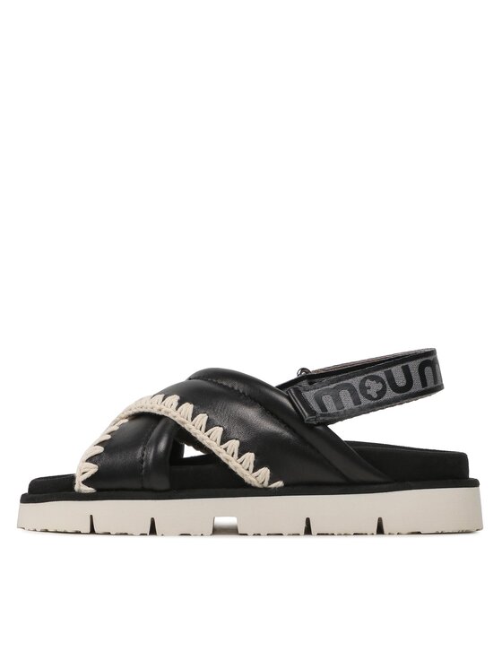 Mou Mou Sandale New Bio # 03 Criss-Cross Upper SW461004C Crna