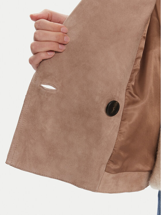 Weekend Max Mara Weekend Max Mara Kurtka skórzana Maga 2525446061 Brązowy Regular Fit