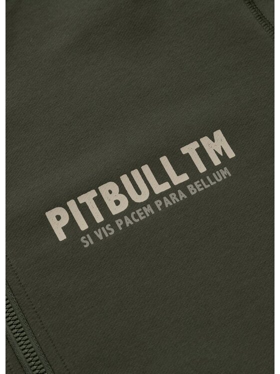 PITBULL PITBULL Bluza Bluza rozpinana z kapturem PARA BELLUM L Zielony Regular Fit