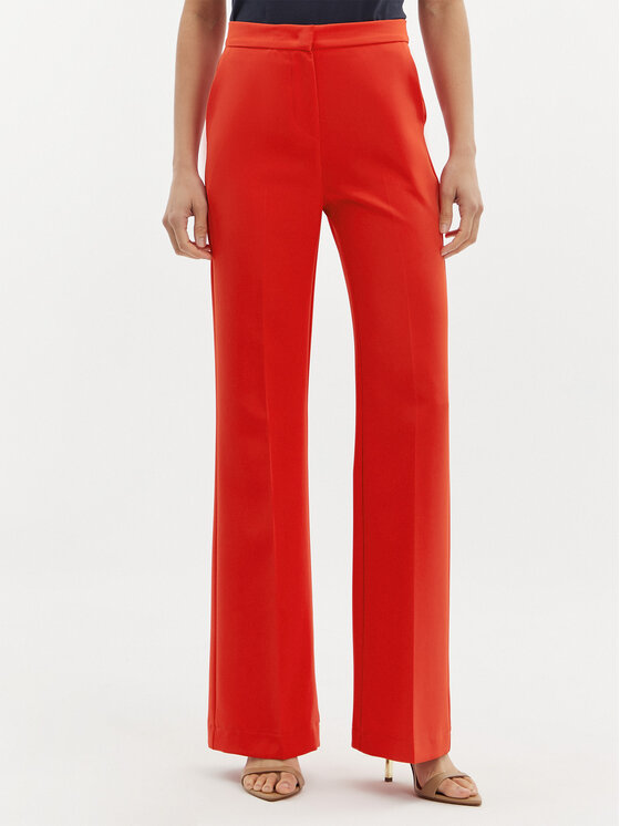 Maryley Maryley Kalhoty z materiálu 24EB587/43FI Červená Relaxed Fit