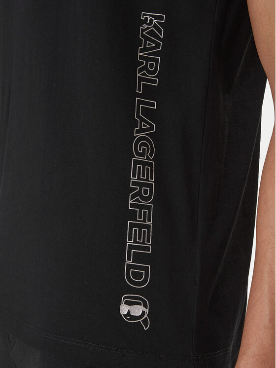 KARL LAGERFELD KARL LAGERFELD Tank top B1M46012 Czarny Regular Fit