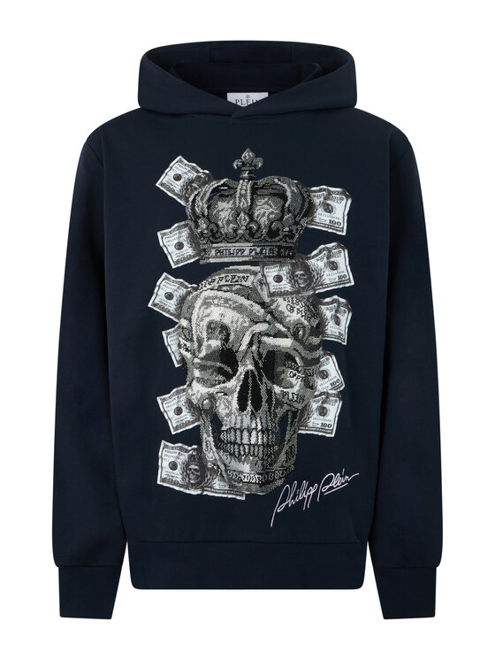 PHILIPP PLEIN PHILIPP PLEIN Bluza 31089 Granatowy Regular Fit