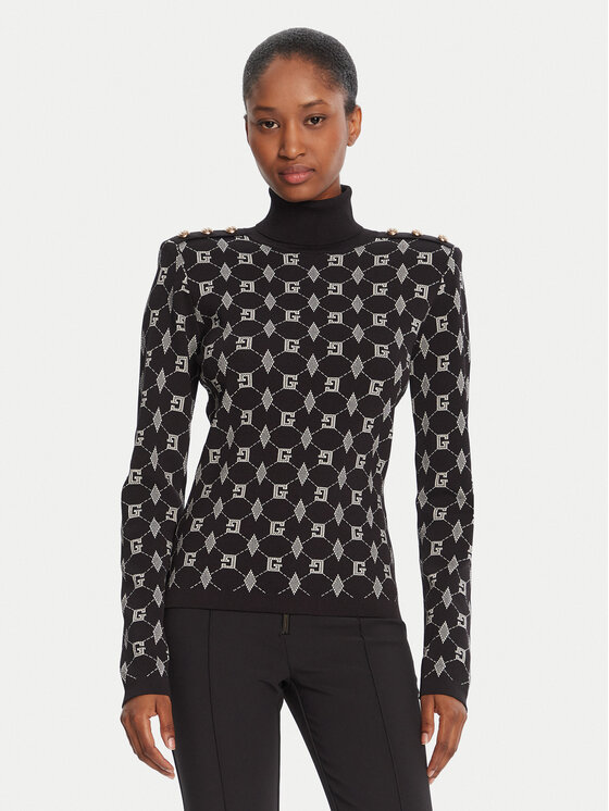 Gaudi Gaudi Krekls ar augstu apkakli 521FD53026 Melns Regular Fit