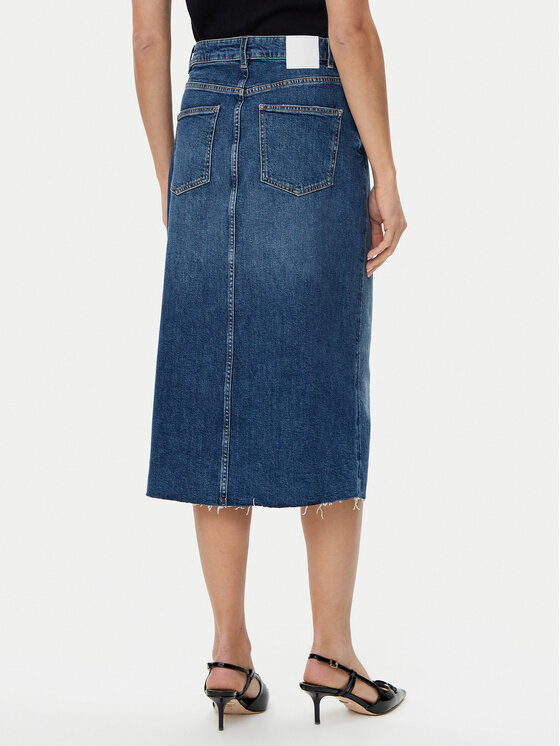 BOSS BOSS Jeans krilo midi 50512588 Modra Slim Fit