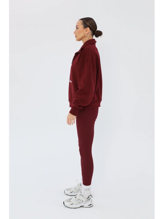 Chiara Wear Chiara Wear Bluza Bluza damska POLO ROSE Bordowy Oversize