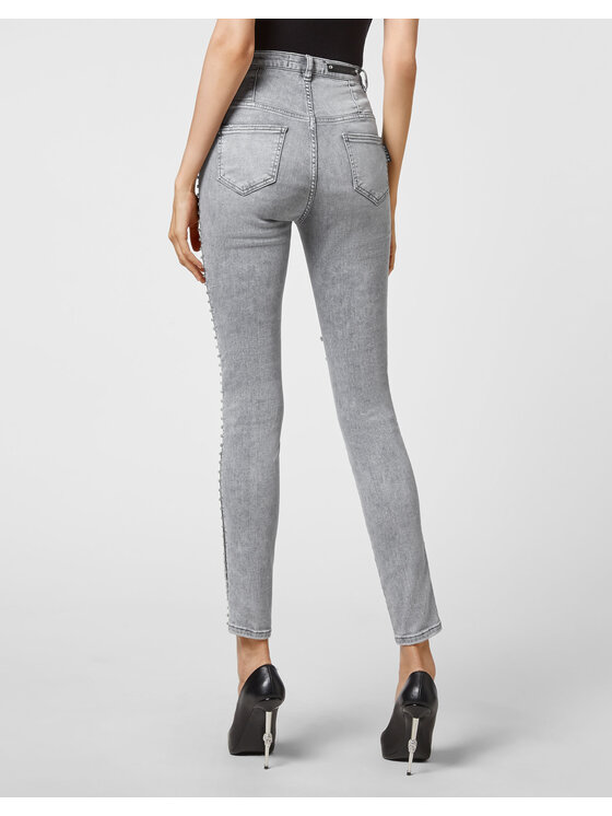 PHILIPP PLEIN PHILIPP PLEIN Jeggins 4343 Šedá Jegging Fit