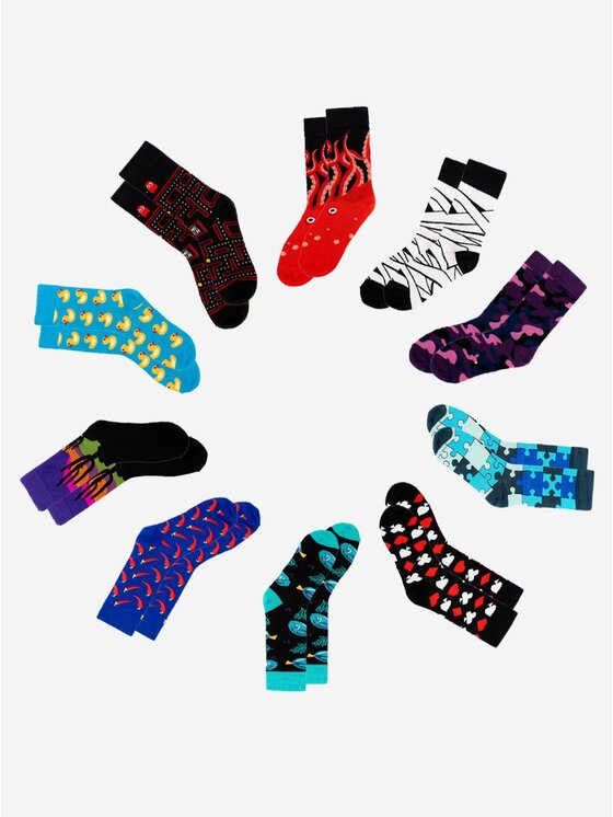 Urban Socks Urban Socks Zestaw 10 par wysokich skarpet męskich Zestaw 10 Par Skarpet Urban Socks Set Mix ML13 41-46 Kolorowy