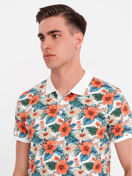 Ombre Ombre Polo OM-POSS-0149 Kolorowy Regular Fit