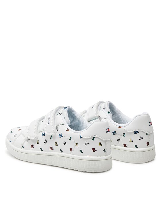 Tommy Hilfiger Tommy Hilfiger Sportcipők Aop Low Cut Velcro Sneaker T1X9-33338-1355 S Fehér