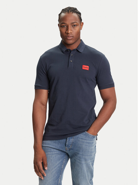 HUGO Hugo Polo majica Dereso222 50466202 Mornarsko modra Slim Fit